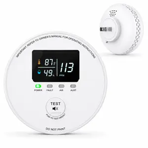 KJYSDS Plug-in Indoor Air Monitor with HD Display, Home Air Quality Alert Device with Temperature & Humidity, Magnetic Mount, Kitchen, RV, Travel