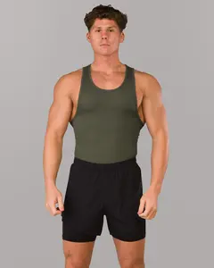 Zero Ribbed Tank 2pk - Signature Green / Signature Brown Viscose Fabric