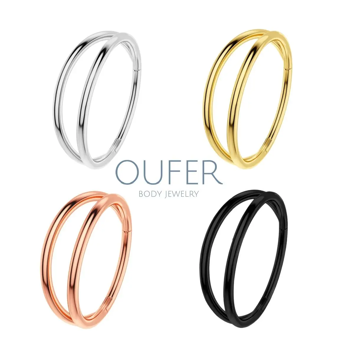 OUFER BODY JEWELRY 20G Minimalist Double Row Nose Ring, Chic Hinged Segment Hoop for Daily Wear, Fits Nostril & Helix, 5mm-12mm Body Jewelry, Chic Body Jewelry, Helix Pierced Ring