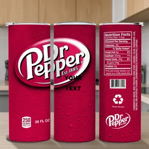 Siphalo 1pc 20oz Soda Can Style Skinny Tumbler, Red Fizzy Drink Print Insulated Stainless Steel Cup with Lid & Straw, Retro Beverage Design Travel Mug for Work, School, Gifts, Stainless Steel Drinkware