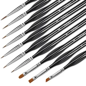 10 Pieces Fine Detail Paint Brush Miniature Painting Brushes Kit Mini Paints Brush Set for Acrylic, Watercolor, Oil, Face, Nail