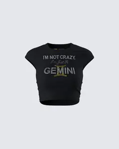 Julane Black Gemini Graphic Top