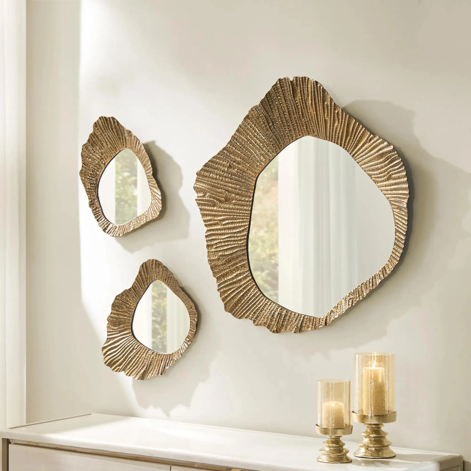 Z Gallerie Cara Cluster Trio Wall Mirror - Home Decor Wall-Mounted Mirror