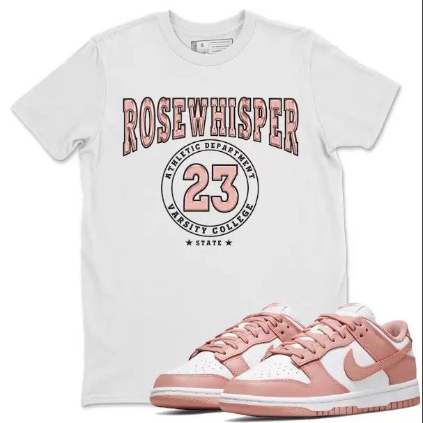 Varsity College Sneaker Shirt To Match Dunks Rose Whisper