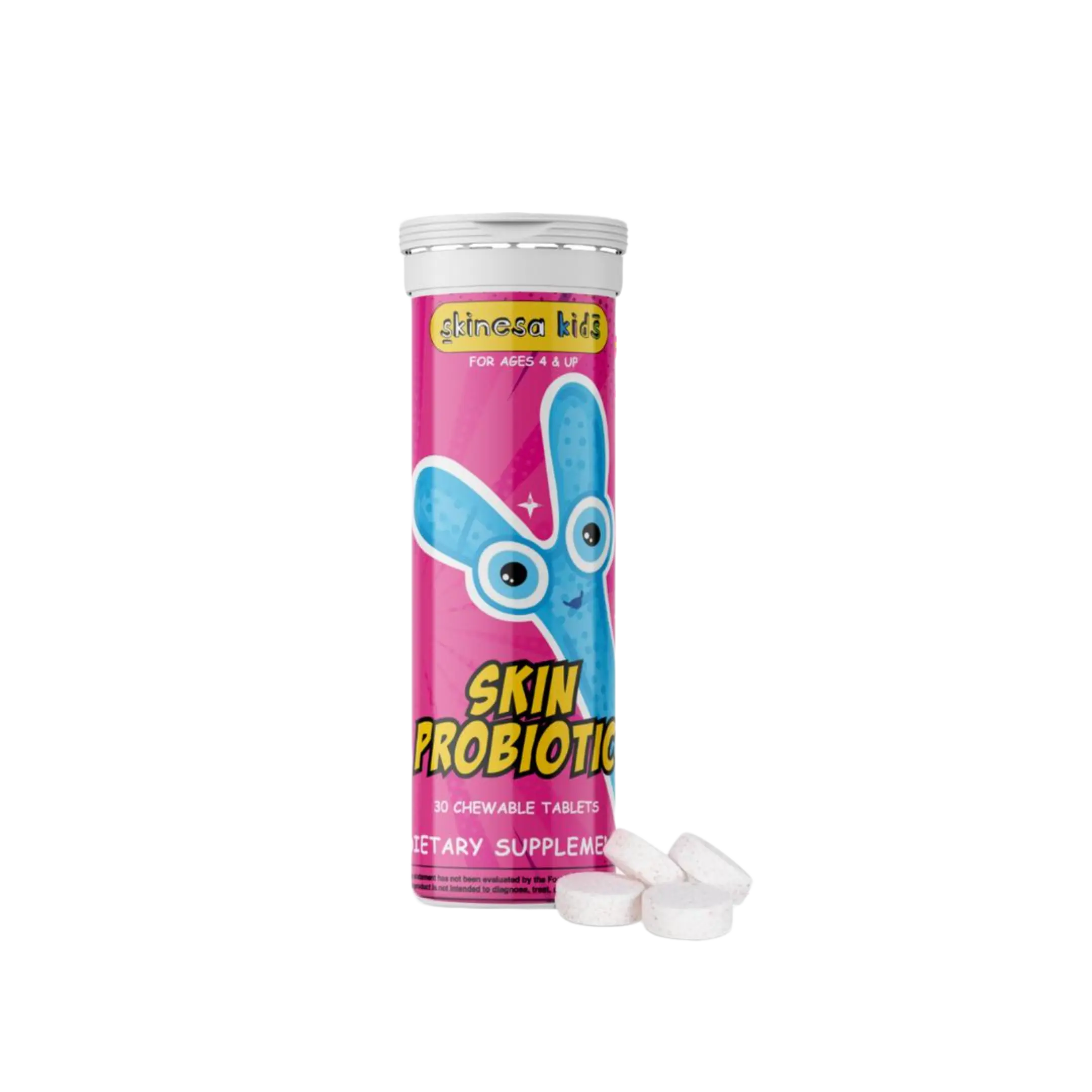 Skinesa Kids Chewables - Clinically Studied Skin Probiotic Tablets for Healthy Skin Support - Berry Flavor - Healthcare Supplement - 30 Chewable Tablets