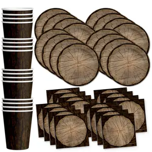 Tree Lumberjack Birthday Party Tableware Kit For 16 Guests