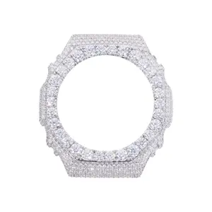 【CMW05】UCCIYO Compatible - GA2100 Universal Bezel 18K Gold-Plated Lab-Grown Moissanite Ice Out Copper Moissanite Watch Case Crystal-Set Watch Case Unisex Hip-Hop Style Jewelry Gift