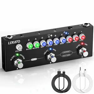LEKATO Multi Effects Guitar Pedal, with IR Loading 9 AMP Models, Delay Reverb Distortion Overdrive, Rechargable Electric Guitar Effects Multi Pedal Support Recording,Bluetooth 5.0