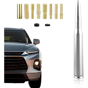 Bullet Antenna Mast Power Radio AM/FM Replacement Universal  Car Radio Antenna, Cool Car Accessories Widely Compatible Compatible with Ford, Dodge, Chevrolet, GMC, Jeep, Toyota Truck Replacement Antenna