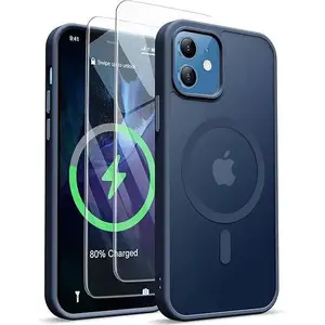 Entronix Apple iPhone 11 [Magnetic-Compatible] Clear Case & 2 Tempered Glass Screen Protectors Wireless Metallic Cellphone Smartphone