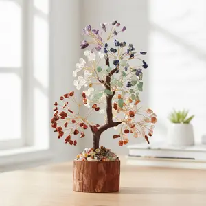 7 Chakra Crystal Tree of Life Healing Crystals Trees for Home Decor, Office Desk Decor, Boho Decor, Handmade Bonsai Trees for Positive Energy, Money, Good Luck Birthday Gifts for Women, Mom summerwins