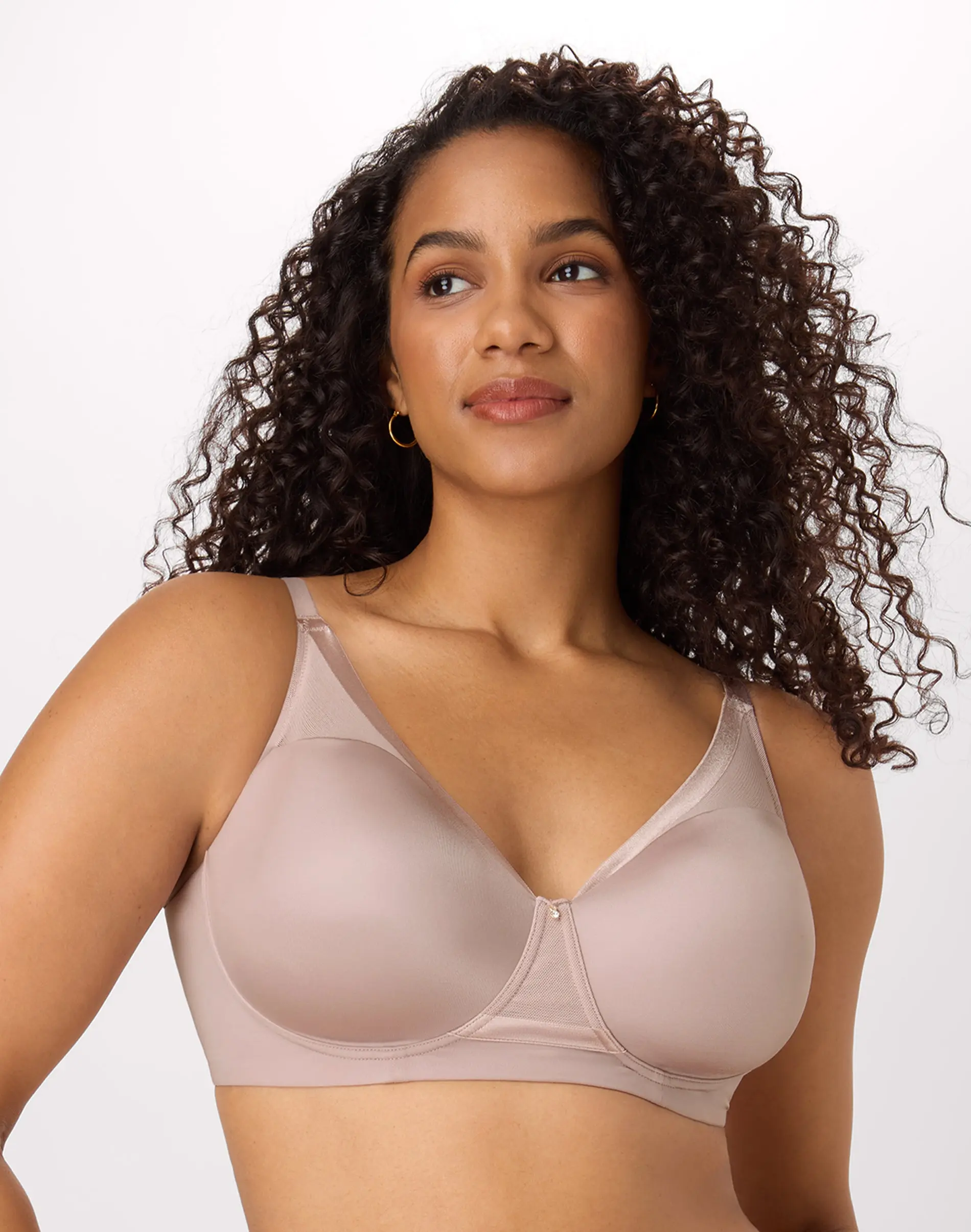 Bali Flawless Fit Wireless Bra with Foam Cups T-Shirt Bra Smoothing Moisture Wicking Convertible Straps Women's