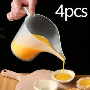 Set of 4 Large Capacity 1000mL/33.8 Oz Long Nozzle Funnels, Durable PP Plastic with Graduated Measuring Cups, Pointed Spout Funnel Cups - Baking Tools Silicone Cups Kitchen Supplies
