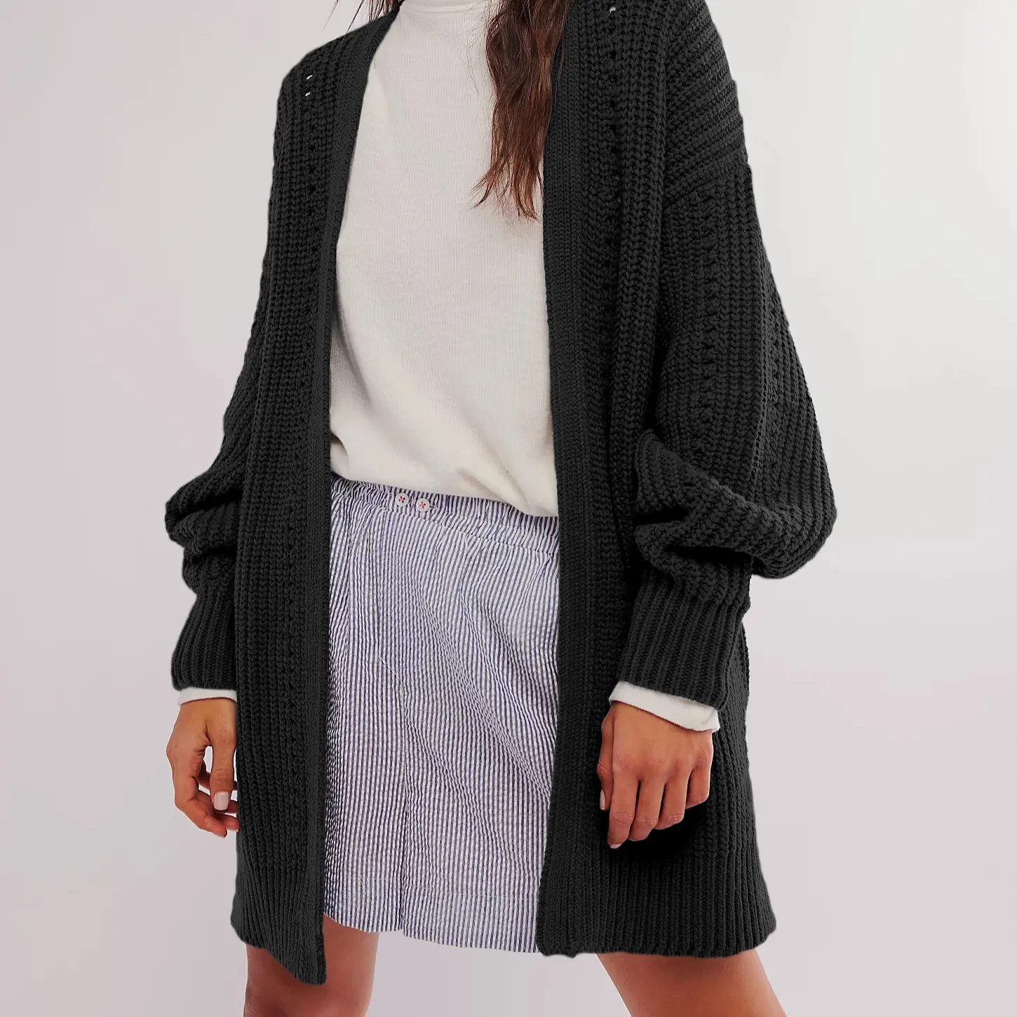 USBoutique Chic Cardigan Sweaters for Women Trendy Fall Fashion 2025 Long Sleeve Chunky Knit Cardigans Winter Clothing Outfits
