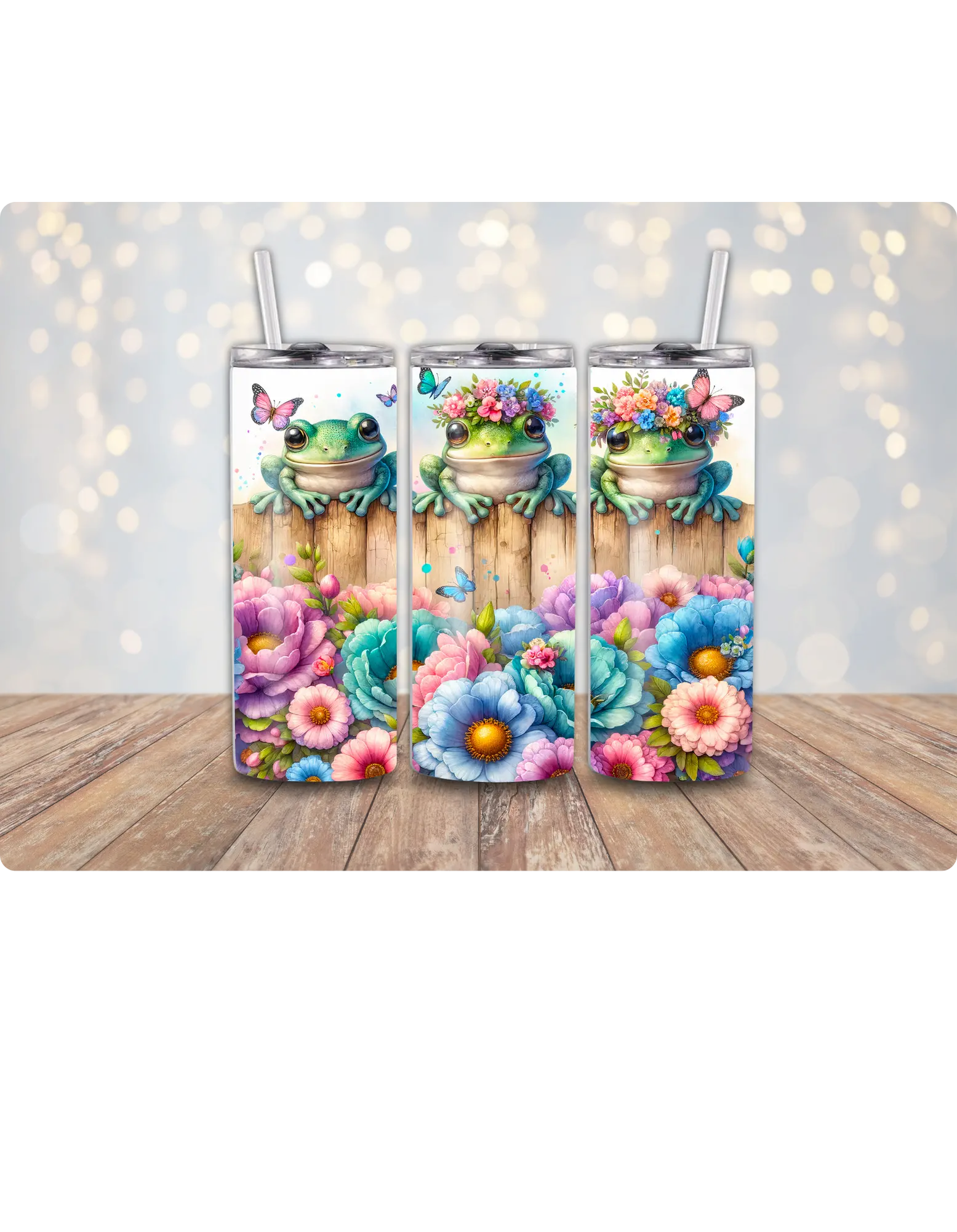 Frogs Sublimation tumbler Wrap Print