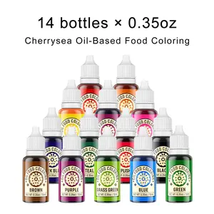 Oil-Based Food Coloring for Chocolate 14x10ml Colors Set Edible Oil Food Dye for Childrens' day&ChocolateCoveredTreats/Strawberries,Baking Cake, Cookie, Icing Fondant Meringues Decorating Christmas , Birthday 35 Fl. Oz Bottles Bake