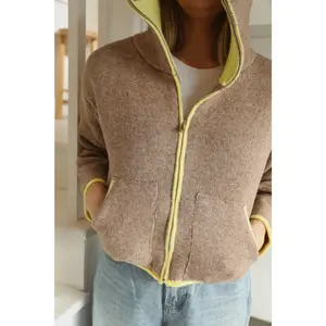 Rae: Two Tone Yellow Mock Neck Zip Up