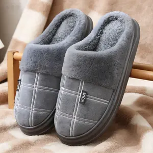 New Men'S Home Slippers, High-End Stylish Checkered Design for Comfortable Men'S Footwear