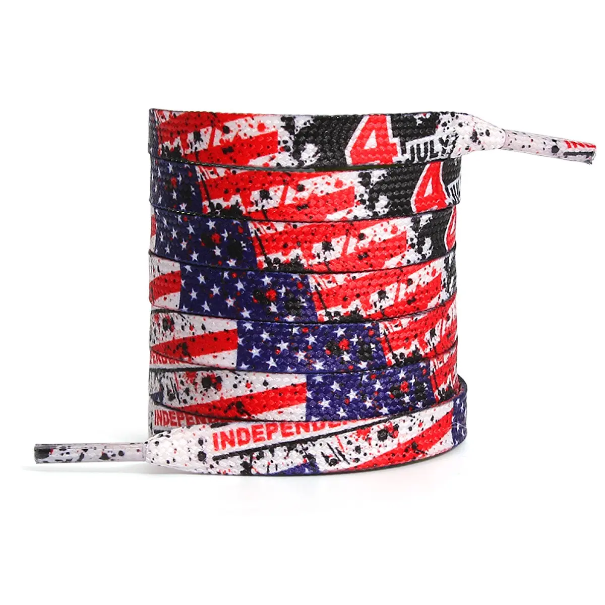 Independence Day Tie Dye Shoelaces, Unique Star Pattern Shoelaces, Multiple Colors and Styles, 140cm/55.1 Inch, Fashionable and Stylish