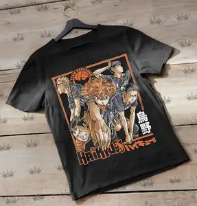 Haikyuu Tshirt Karasuno Volleyball Team Anime Graphic Tee, Hinata Shoyo Shirt, Sports Anime Fan Gift, Gift For Women and Men RZ