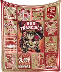 San Francisco Fleece Blanket, 49ers Cozy Throw Flannel Blanket, Football Fan Blanket, Game Day Gift, Game Day Blanket