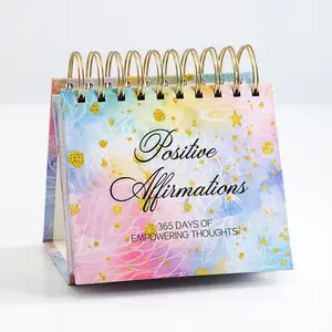 Perpetual Desk Calendar, Standing Daily Flip Desk Calendar with Inspirational Quotes - Page a Day Positive Daily Affirmations - Desk Decor for Office School home, Inspirational Gifts, Desk Accessories