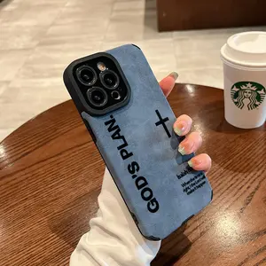 Distinct God Cross pattern Made of TPU and leather the touch is as delicate and skin friendly as velvet suitable for Apple 17 16 15 14 13 12 11 Pro Max Plus X XS MAX