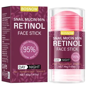 【Ten pack is cheaper】BOSNOW SNAIL MUCIN 95% RETINOL FACE STICK - 95% Snail Mucin & Retinol Infusion for Skin Nourishment & Rejuvenation - Day & Night Use - 40g