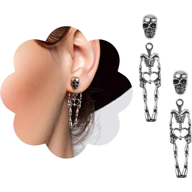 Halloween Earrings Skeleton  for Women, Spooky Skull Ideal for Trick or Treat Night  Halloween Party Cosplay