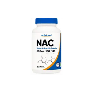 Nutricost N-Acetyl L-Cysteine (NAC) 600mg Fitness Supplement, 180 Capsules - Non-GMO, Gluten-Free Edible Vitamin Dietary Supplement