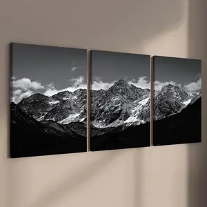 Wooden Framed Canvas Painting, 3 Counts/set Natural Landscape Pattern Canvas Poster, Canvas Prints, Wall Art Decor for Home Living Room Bedroom Office, Modern Home Decor