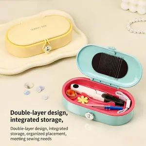 New Magnetic Needle Threader Box, Essential Travel Sewing Kit, DIY Craft Supplies Organizer, Home Use Thimble Case