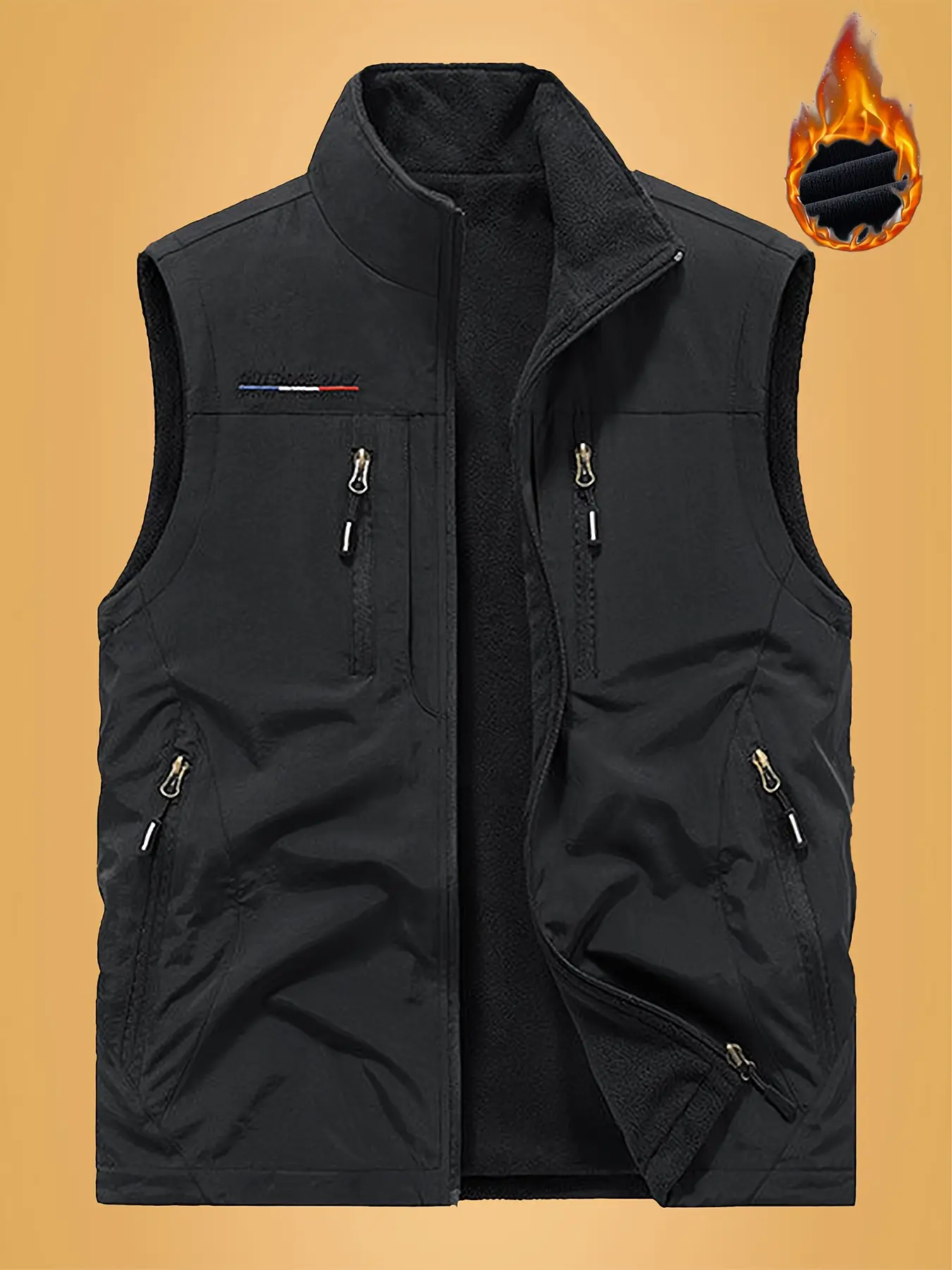 Men's Fleece Vest, Couple's Double Sided Wearable Work Vest, Casual Sleeveless Jacket, Lightweight Vest with Polar Fleece, Multi Pocket Design, Suitable for Hiking, Photography, Fishing, Quick Dry Polyester Fiber Spring Menswear Green Black Gilet