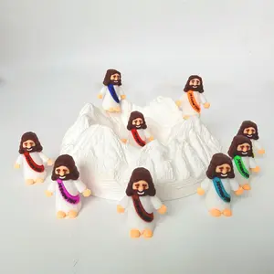 30PCS Little Jesus Figures, Mini Jesus Figurines in Bulk, Multicolor Tiny Jesus Figures, Miniature Figurines to Hide and Seek Religious Gifts for Easter Egg Stuffers (30PC)