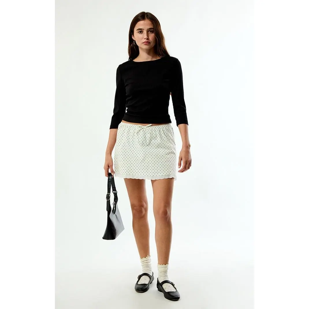 WEWOREWHAT Women's Polka Dot Pull-On Mini Skirt - Multicolor