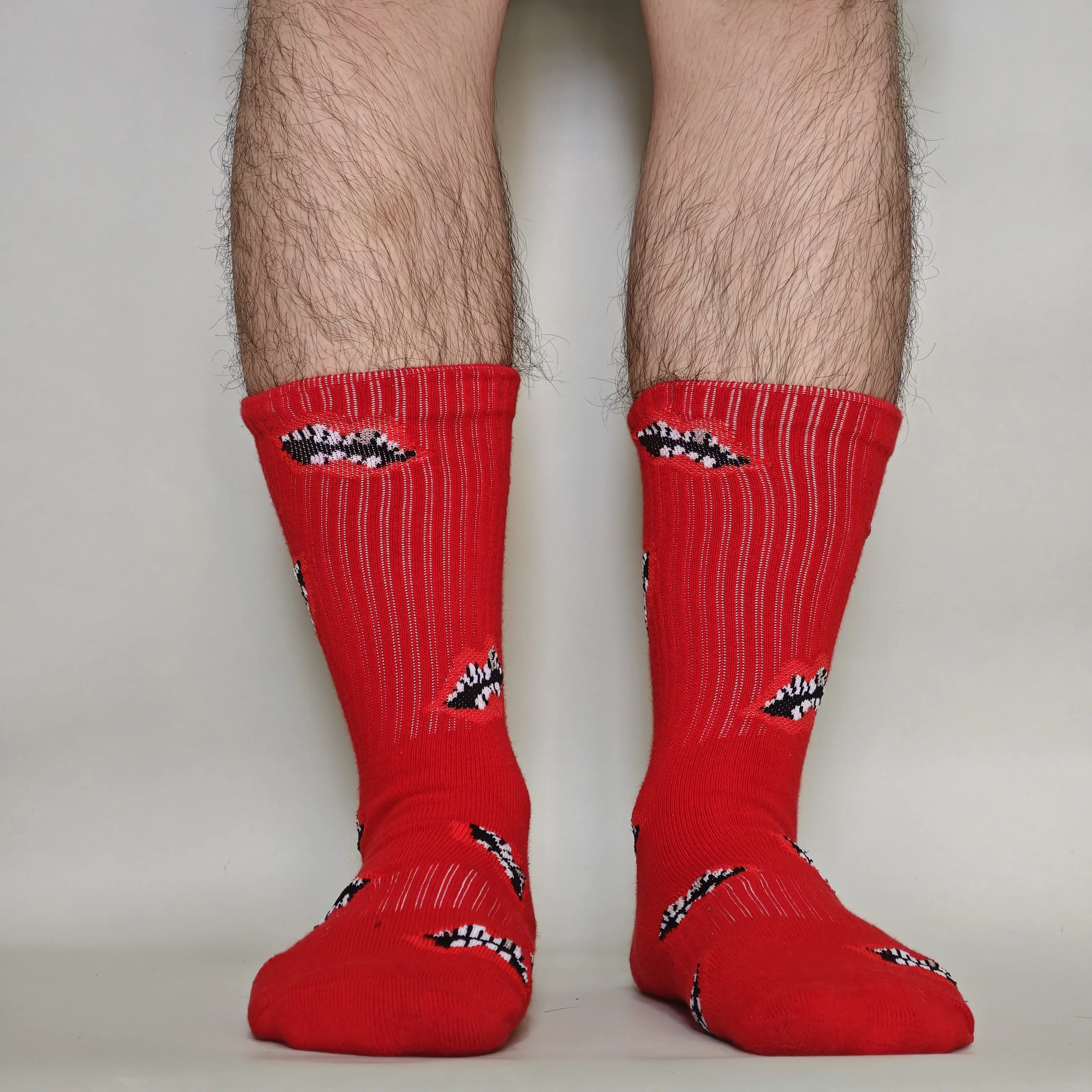 Trendy socks for men and women, embroidered socks with towel bottom, high-tube pure cotton sports socks, red lips design, unisex socks, couple socks, giftlaminatedsocks