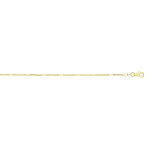 14K Gold 1.3mm Polished Bar Station Saturn Chain