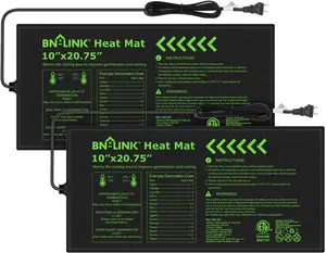 BN-LINK Durable Seedling Heat Mat for Seed Starting 10" x 20.75", 2 Pack Waterproof Warming Mat Plant Heating Pad for Seed Germination, Indoor Growing, Hydroponic, Greenhouse, ETL Listed