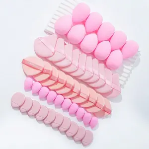 Makeup Tool Set, 50/40/30/20/10/5 Counts Soft Reusable Makeup Sponge & Puff, Facial Makeup Tool for Women & Girls, Beauty Sponges