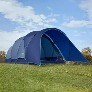 Camping Tent with Large Porch, Portable Waterproof Windproof Family Tent with Rainfly Carry Bag Room Divider, Easy Set-up Tent with Excellent Ventilation for Camping, 3 Season