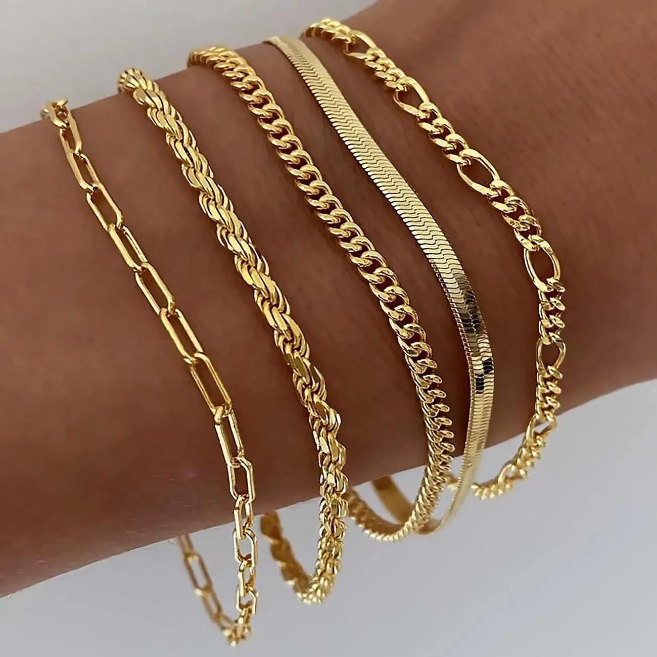 Dearmay Unisex Elegant 6.5in Silver-Plated Brass Waterproof Bracelet Stack Set with Lobster Claw: All-Silver Tennis, Cubic Zirconia Beaded Link, Summervibes Paperclip, Dainty Double Stack Cuban Link, Geometric Beads Bracelets & Bangles for Casual Gifts