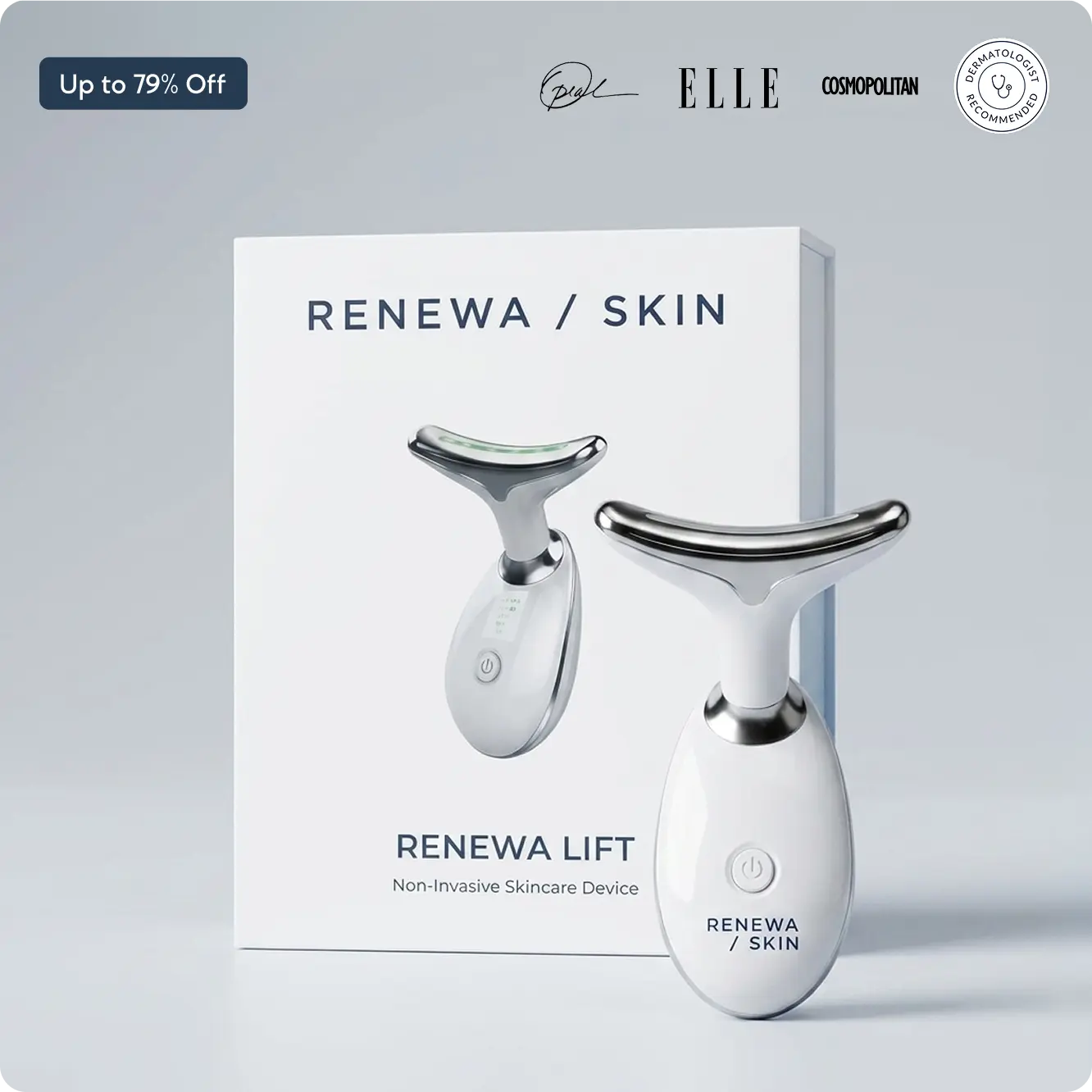 RENEWA SKIN RenewaLift Rechargeable Neck & Jawline Lifting Tool, Facial Care Device with Calming Effect, Enhances Circulation for At-Home Facial Beauty Care