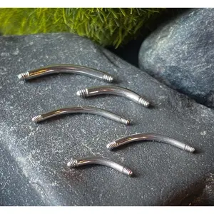 Body Jewelry Replacement Parts - 10pk 316L Surgical Steel Curved Bars Barbells