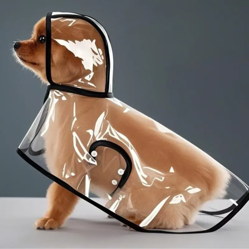 Transparent Dog Raincoat for Large Breeds - Waterproof Full Coverage Rainwear with Hood, Adjustable for Outdoor Protection