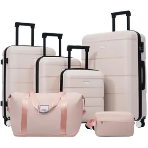 Hardshell Luggage Sets 6 Piece with 2 Bags,Carry on Suitcase with Handle Password Lock Double Spinner Wheels, Lightweight 16"+20"+24"+28" Luggages fathersdaygift