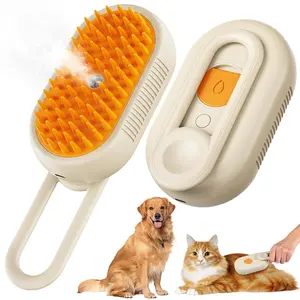 Cat Steam Brush, 3-in-1 Cat Steam Brush Cleaner, Silicone Massage Combing Brush, Pet Hair Clean Brush Comb, Suitable for Cats and Dogs