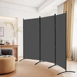 ZENY 6FT Folding Room Divider 3 Panels Partition Privacy Screens Water-Resistant for Bedroom Home Office Studio, Gray 101"W x 72"H