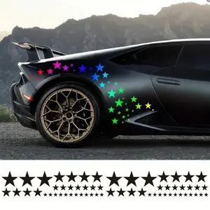 Star Pattern Car Sticker, 1 Count Car Body Decal Sticker, Easy Stick-on PVC Sticker for Car Body & Doors, Car Exterior Decoration Accessories, Automobile Decals