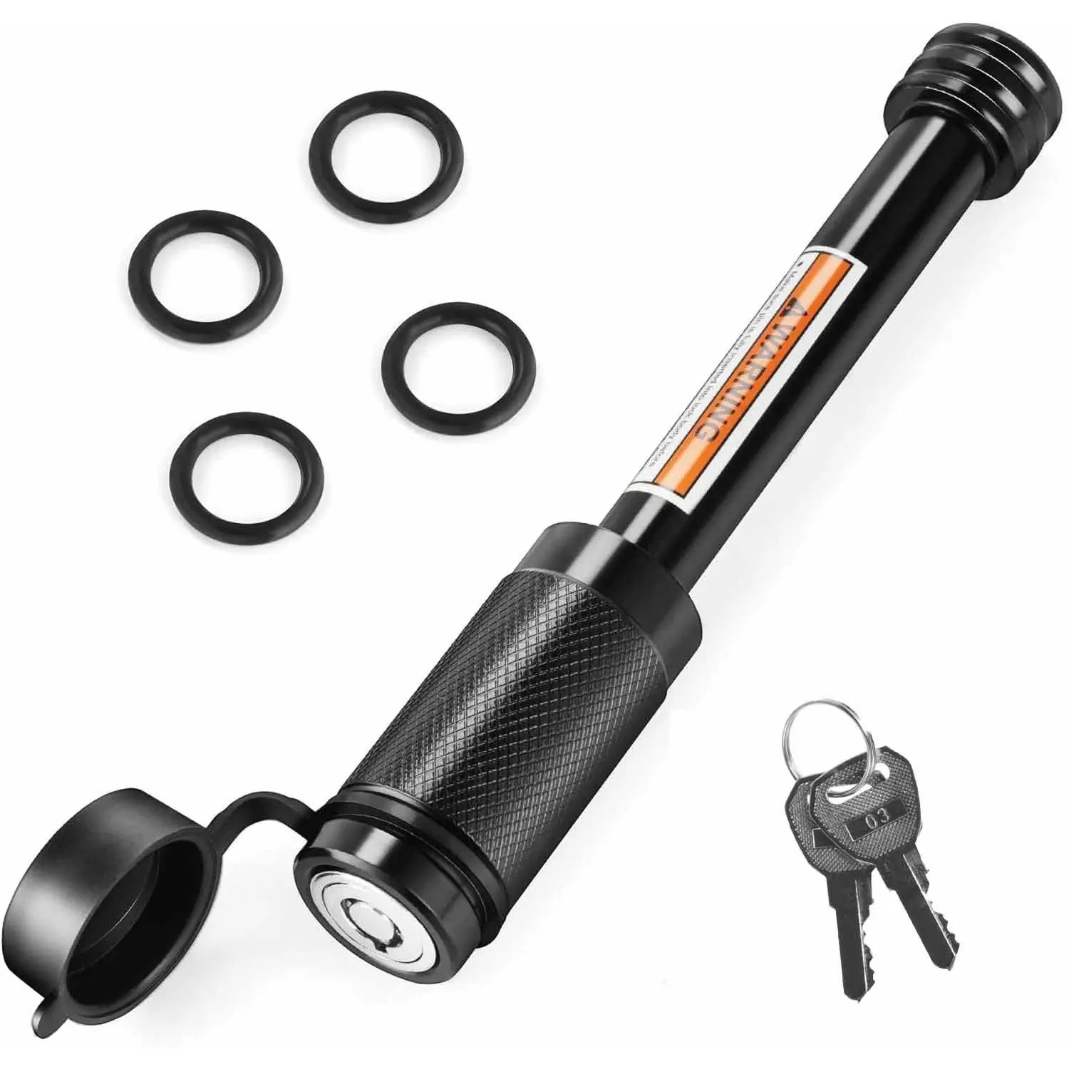 2 Inch Towing Receiver Hitch Lock, 5/8 Inch Diameter Anti-Theft Hitch Pin Lock with 2 Keys, Waterproof Rustproof Carbon Steel Security Lock for Truck ATV Camper Trailer