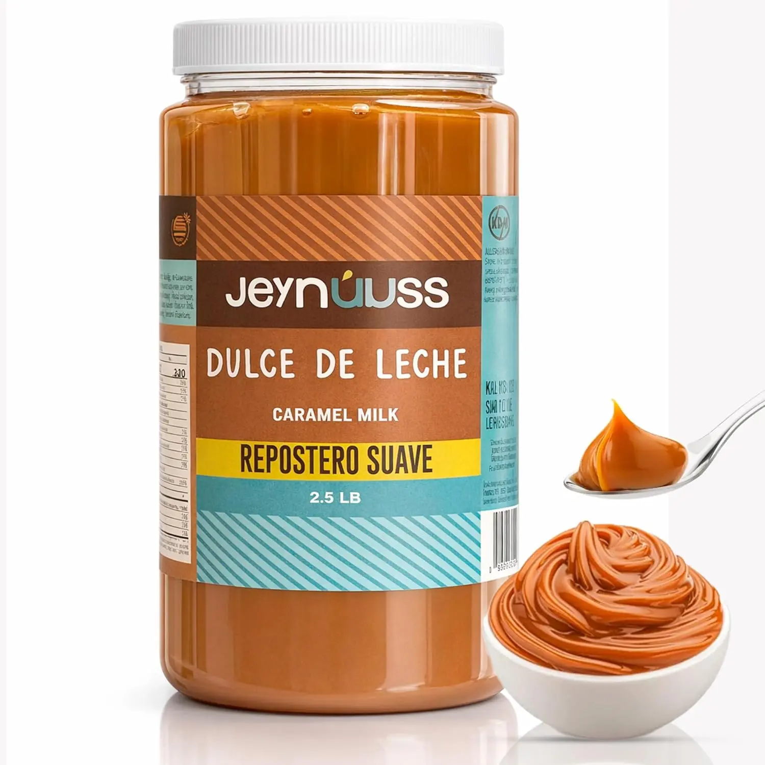 Premium Dulce de Leche Repostero Dessert Spread - 2.5 LB Gluten-Free Creamy Caramel Food, Ambient Cupboard Baking Ingredient for Cakes & Desserts, Water-Sugar Based Bottle for All Ages